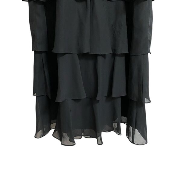 Dressbarn Collection Tiered Cocktail Dress Women's Size 16 Black Lace Whimsigoth - Picture 12 of 16